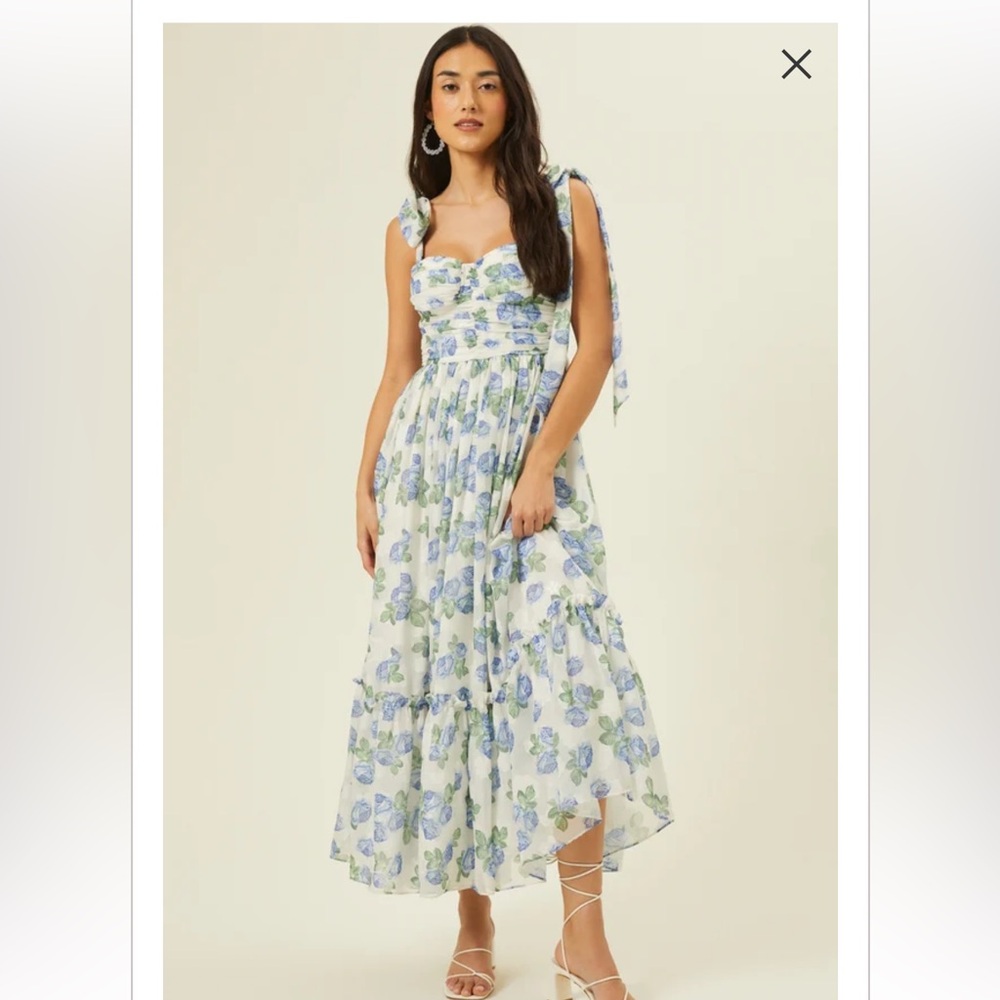 Altar'd State Blue Floral Maxi Dress